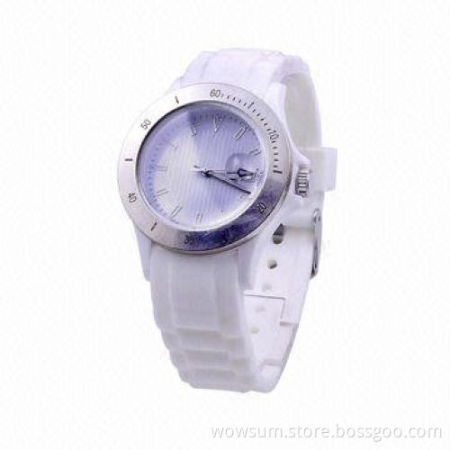Silicone Watch with Calendar, Customized Printing and Colors are Accepted